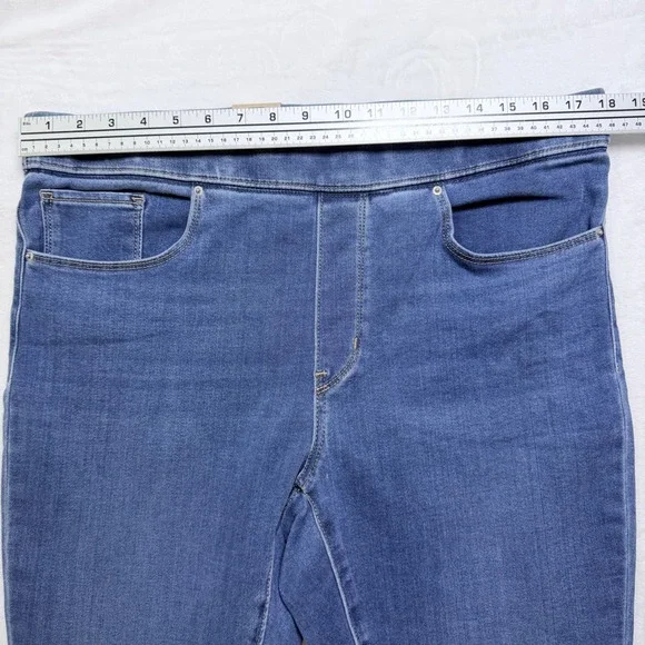 Levi's Shaping Leggings Mid Rise Super Skinny Blue Denim Jeans 16 Medium W33 L30 - Picture 6 of 10